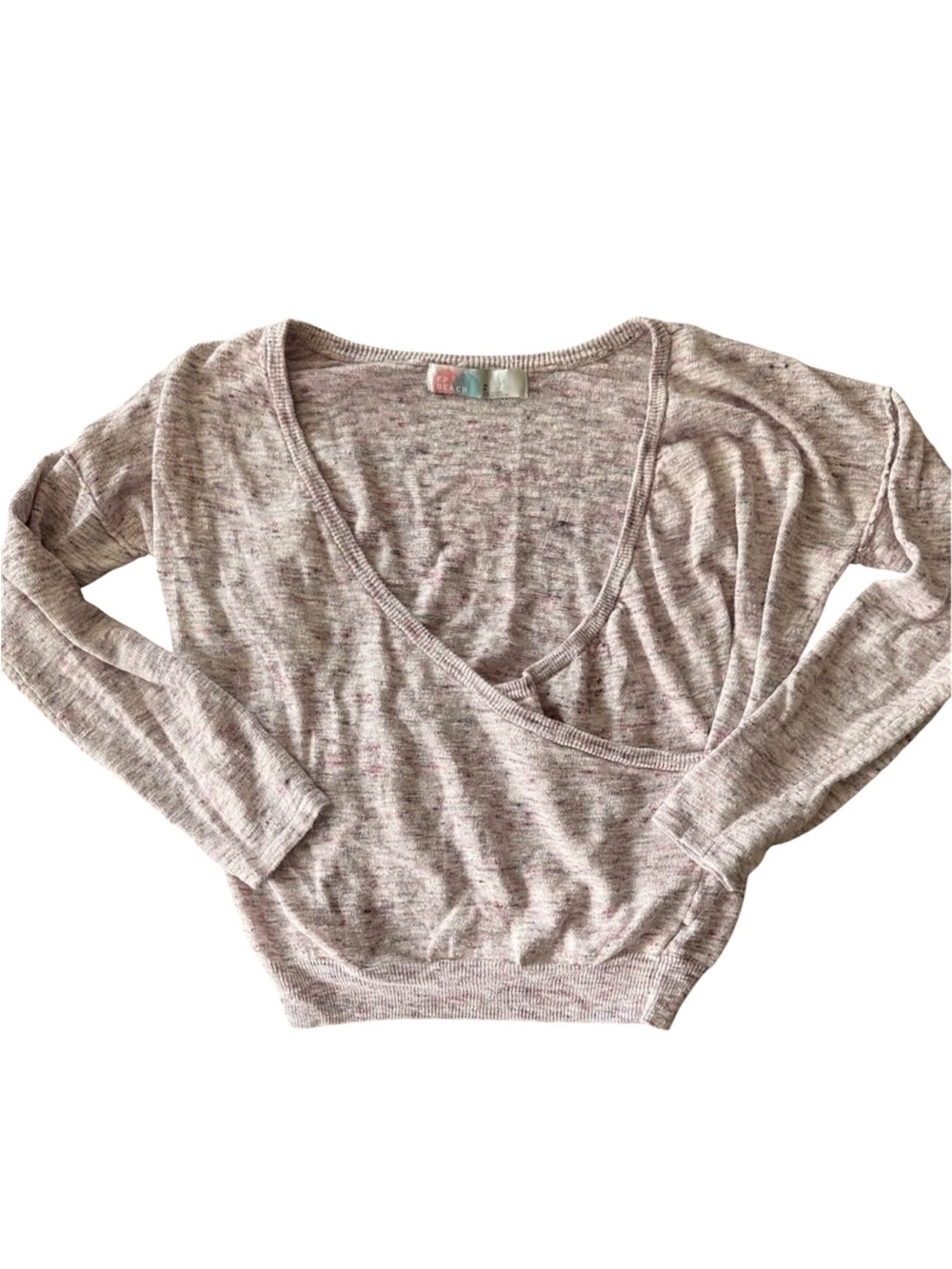 Free People Wrap Top Balletcore Space-Dye Loosefit Xs